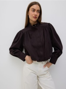 Kurtka ze stójką - ciemnobrązowy