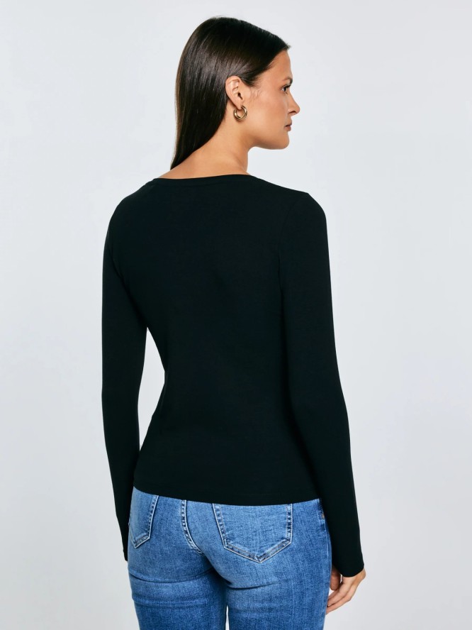 Bluzka damska z bawełny supima czarna Supiclassicala 906