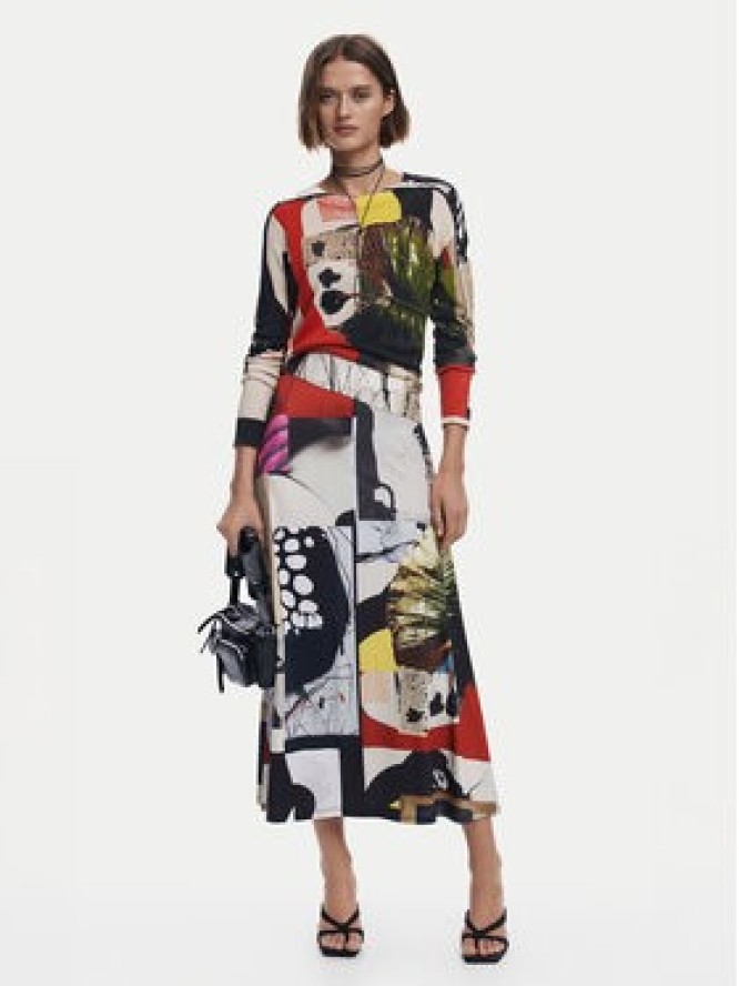 Desigual Sweter Collagelacro 25SWJF27 Kolorowy Regular Fit