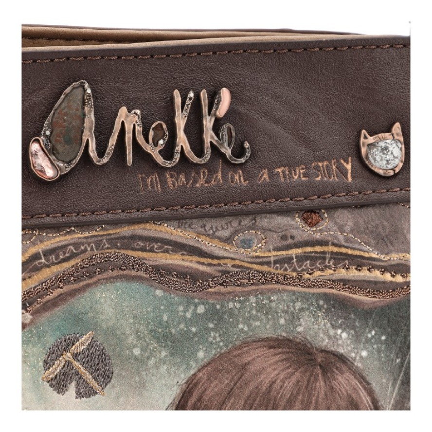 Brązowa Torebka Anekke Modna Listonoszka Damska Z Laleczką