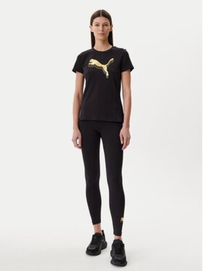 Puma T-Shirt Essentials Metallic 684995 Czarny Regular Fit