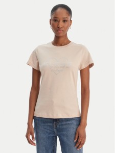 Guess T-Shirt V5GI10 K9RM1 Beżowy Regular Fit