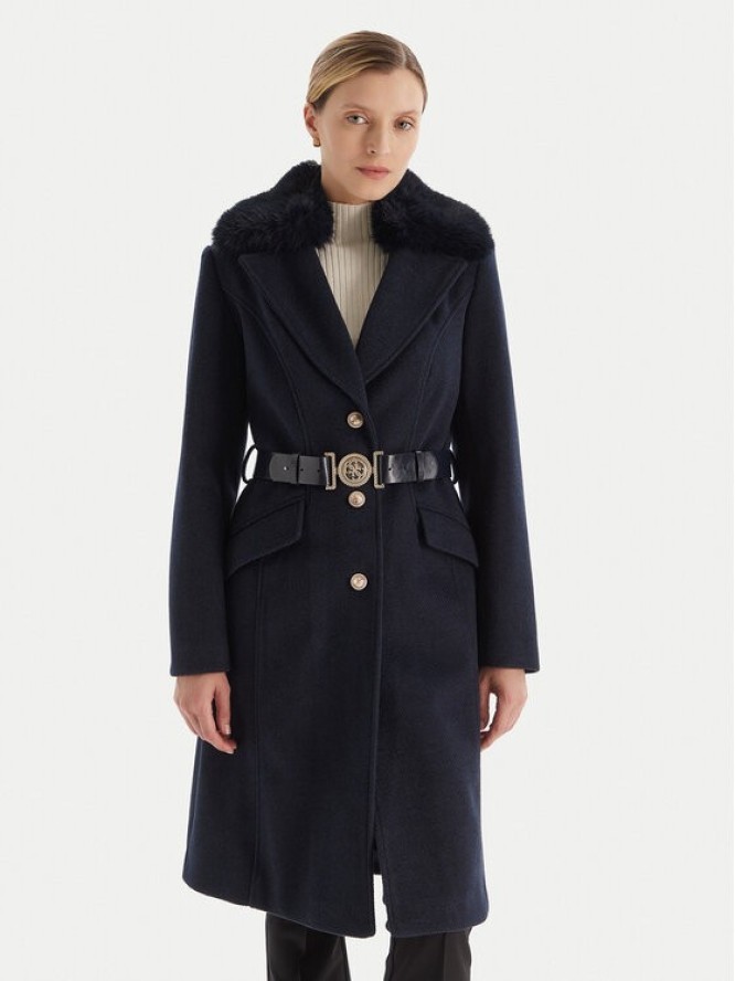 Guess Płaszcz przejściowy W5BL25 W2672 Granatowy Regular Fit