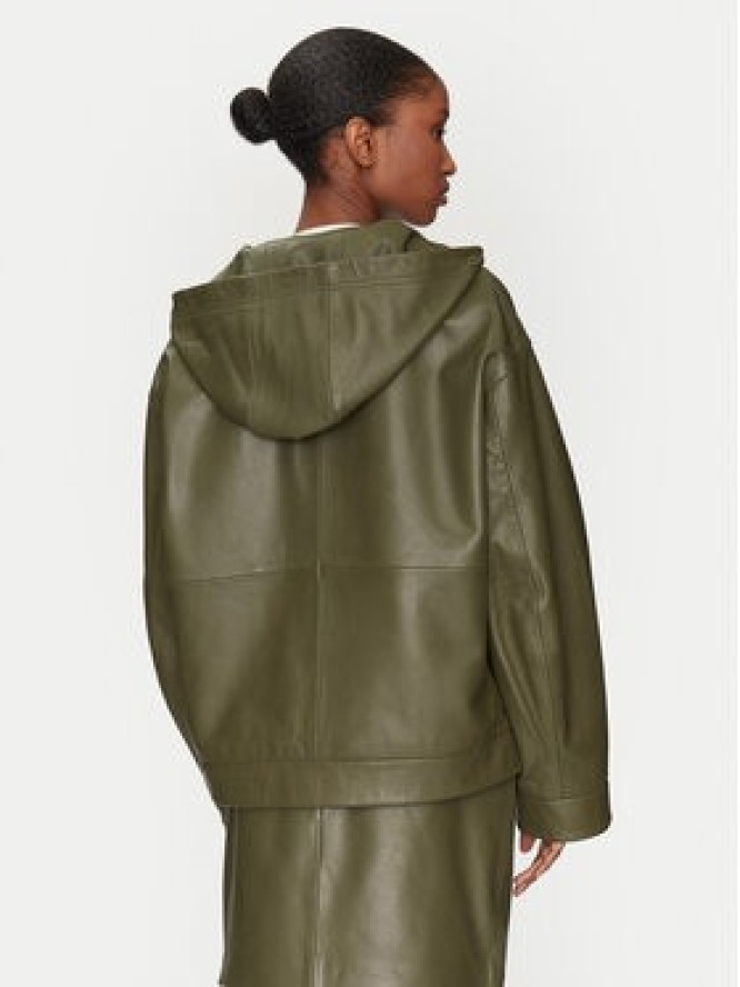 2NDDAY Kurtka skórzana 2251512606 190515 Zielony Regular Fit