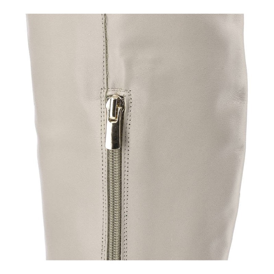 Beżowe Kozaki Karino Damskie Eleganckie Obuwie