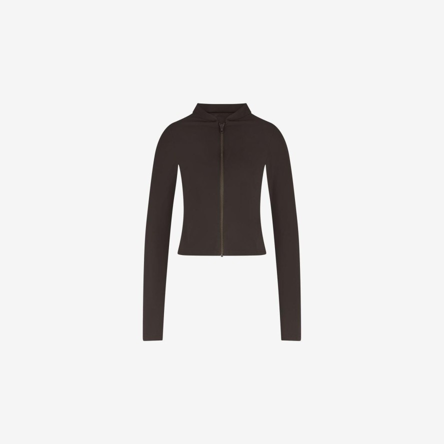 Damska premium rash guard top do pływania, surfingu & nurkowania - Brązowy