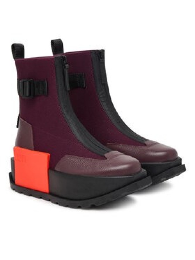 United Nude Botki Roko Bootie III 11044993165 Bordowy