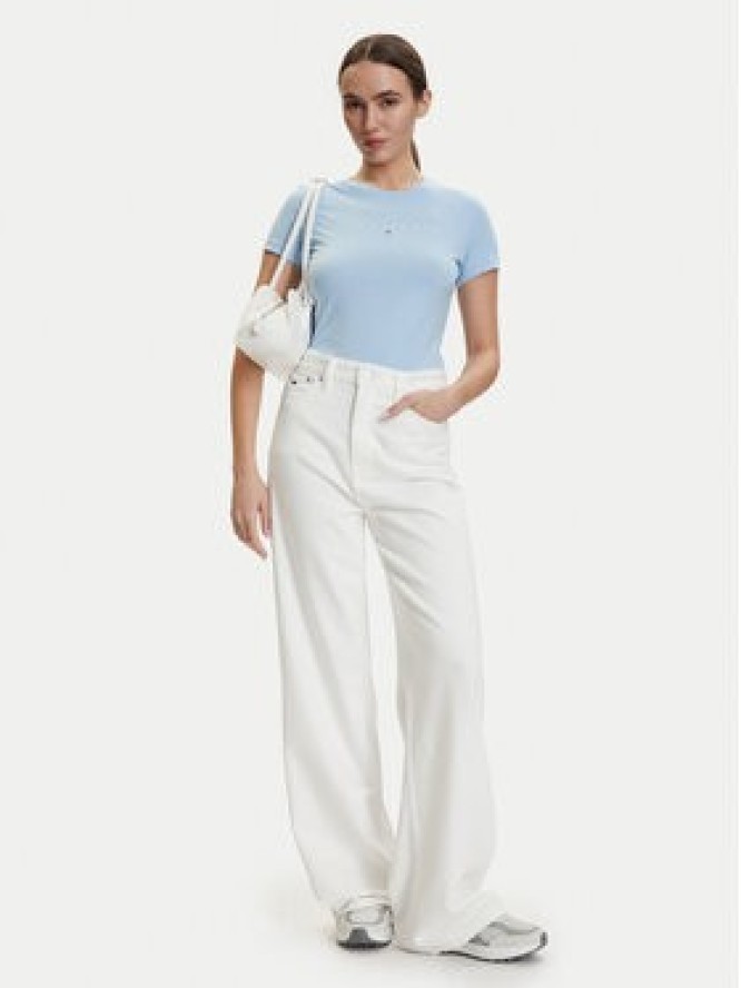 Tommy Jeans T-Shirt DW0DW18398 Niebieski jasny Slim Fit