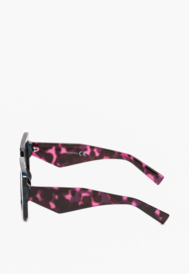 Zielono-Brązowe Kwadratowe Okulary Przeciwsłoneczne z Filtrem UV Missalisa