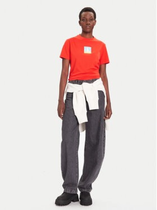 Calvin Klein Jeans T-Shirt Classic Monogram LV047D874G Czerwony Relaxed Fit