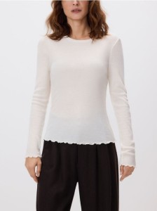 Bluzka z wełną - złamana biel