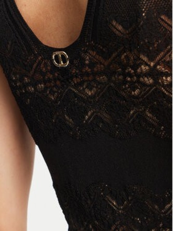 TWINSET Sukienka dzianinowa 251TT3210 Czarny Regular Fit