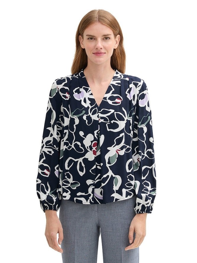 Tom Tailor Bluzka w kolorze granatowo-białym rozmiar: 36