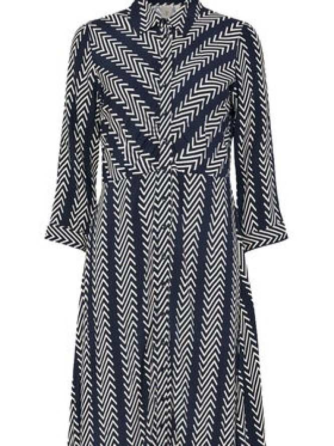 YAS Sukienka koszulowa Savanna 26022663 Granatowy Loose Fit
