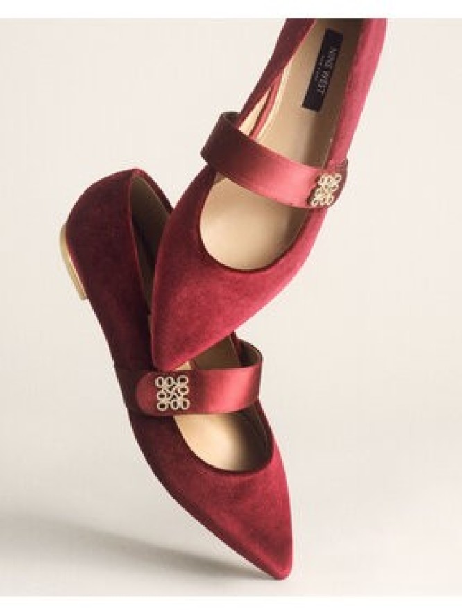 Nine West Baleriny 8168-1 Bordowy