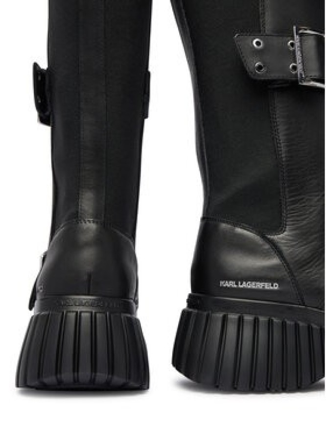 KARL LAGERFELD Kozaki Kreeper Wedge KL44490 Czarny