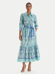 Luisa Spagnoli Sukienka koszulowa Pampa 543211 Zielony Regular Fit