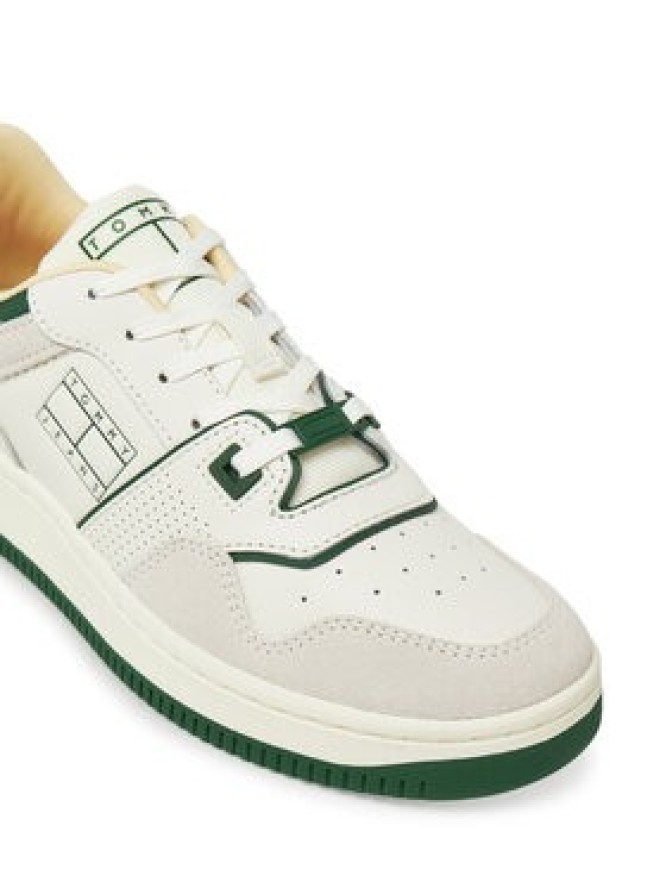 Tommy Jeans Sneakersy Tjw Retro Basket Washed Suede EN0EN02773 Biały