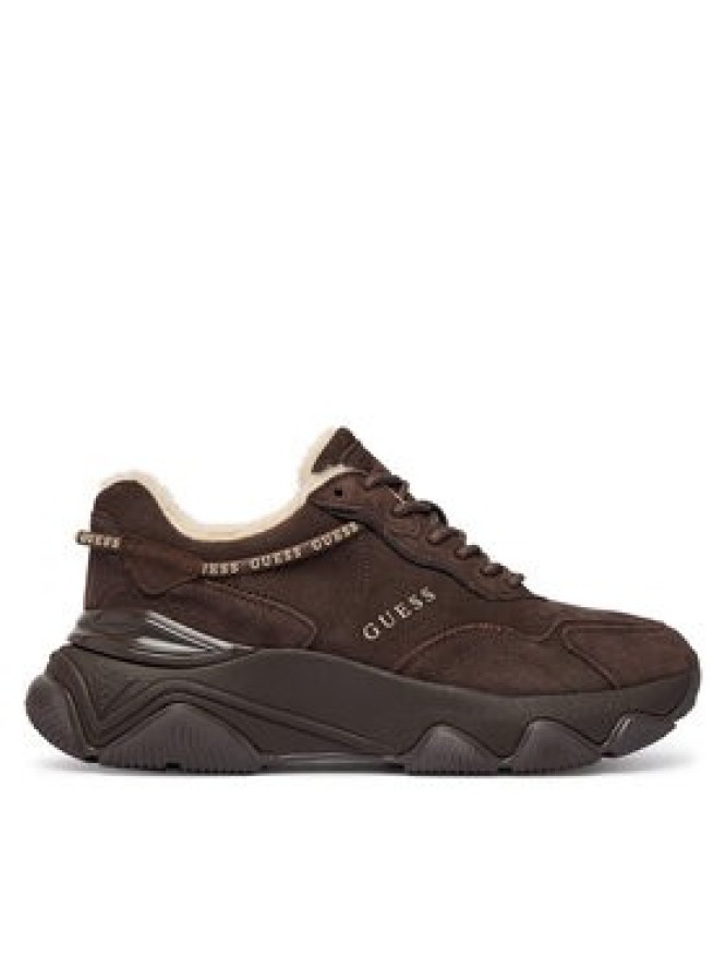 Guess Sneakersy FLFMI3 SUE12 Brązowy ciemny