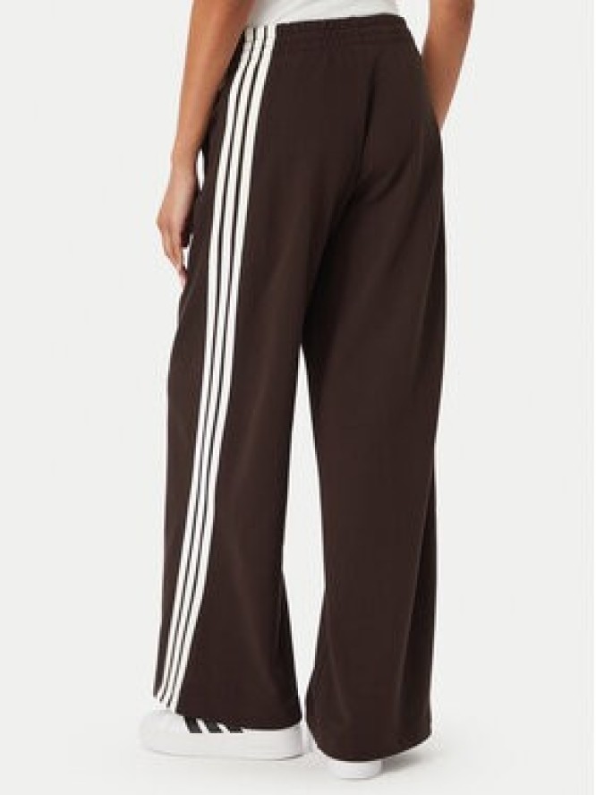 adidas Spodnie dresowe 3-Stripes KW7703 Brązowy ciemny Wide Leg