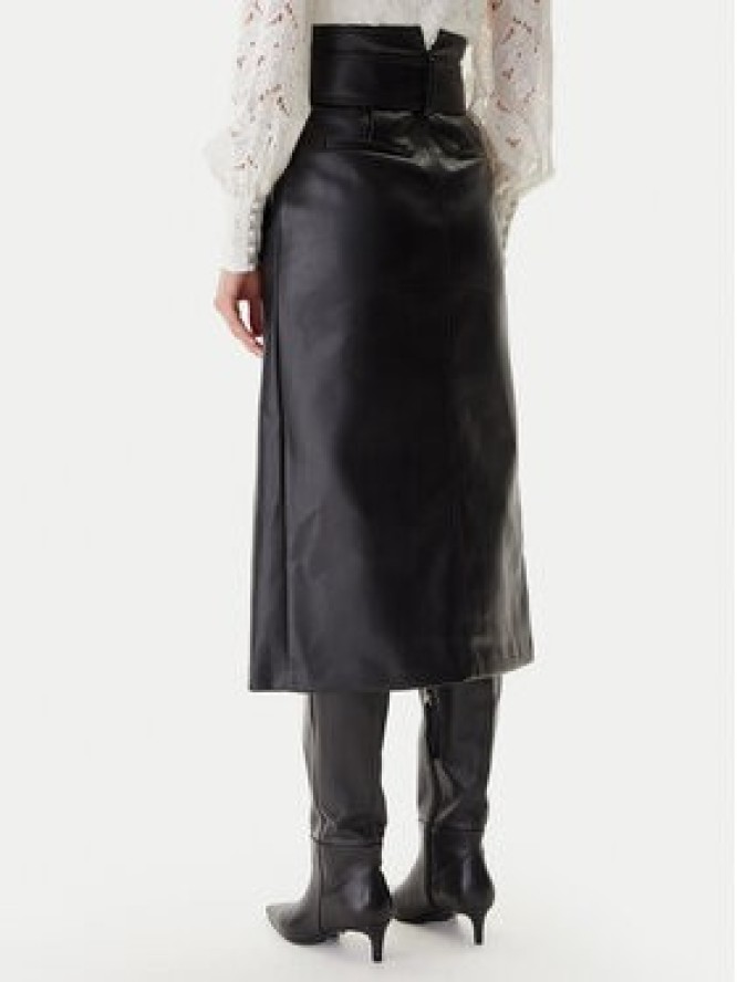 Morgan Spódnica z imitacji skóry 242-JADY Czarny Regular Fit