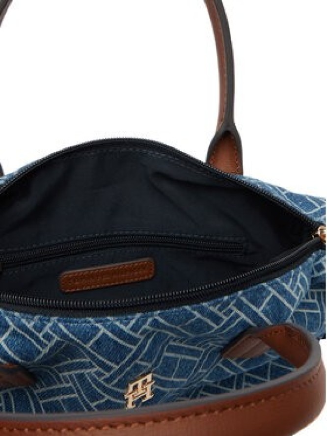 Tommy Hilfiger Torebka Popette Mini Tote Denim Flag AW0AW18612 Niebieski