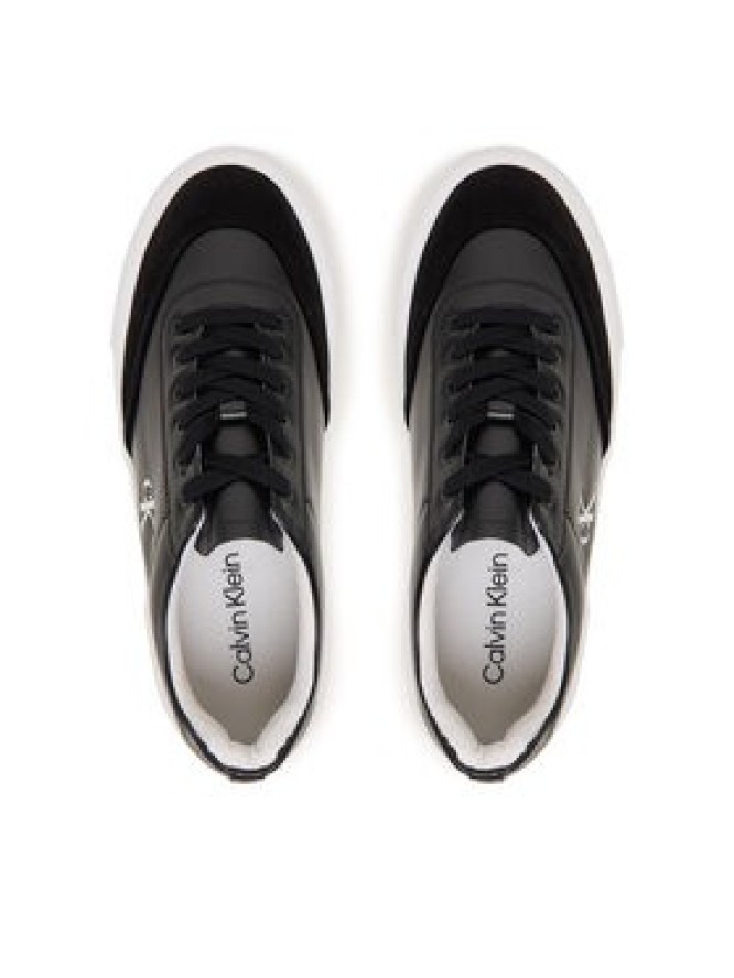 Calvin Klein Sneakersy Flatform Lace Up Tcap Lth-Su HW0HW03438 Czarny