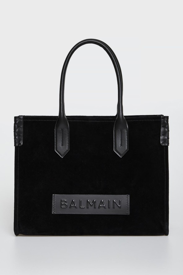 Torebka zamszowa shopper B-Army 36 BALMAIN