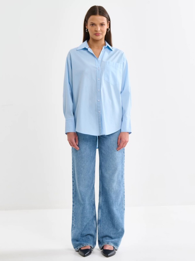 Koszula damska oversize niebieska Lamesa 400