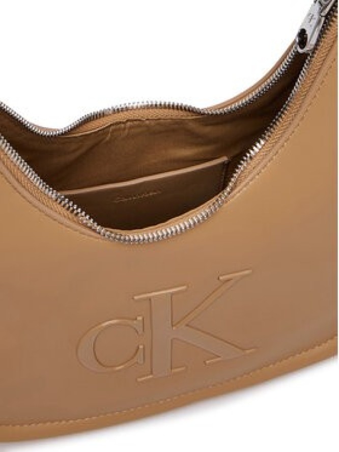 Calvin Klein Torebka Bold Ck Small Crescent LV04F3561G Beżowy