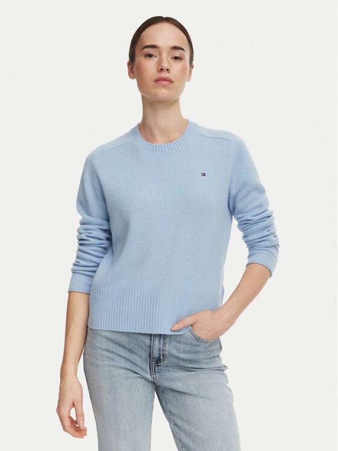 Tommy Hilfiger Sweter WW0WW51432 Niebieski jasny Regular Fit