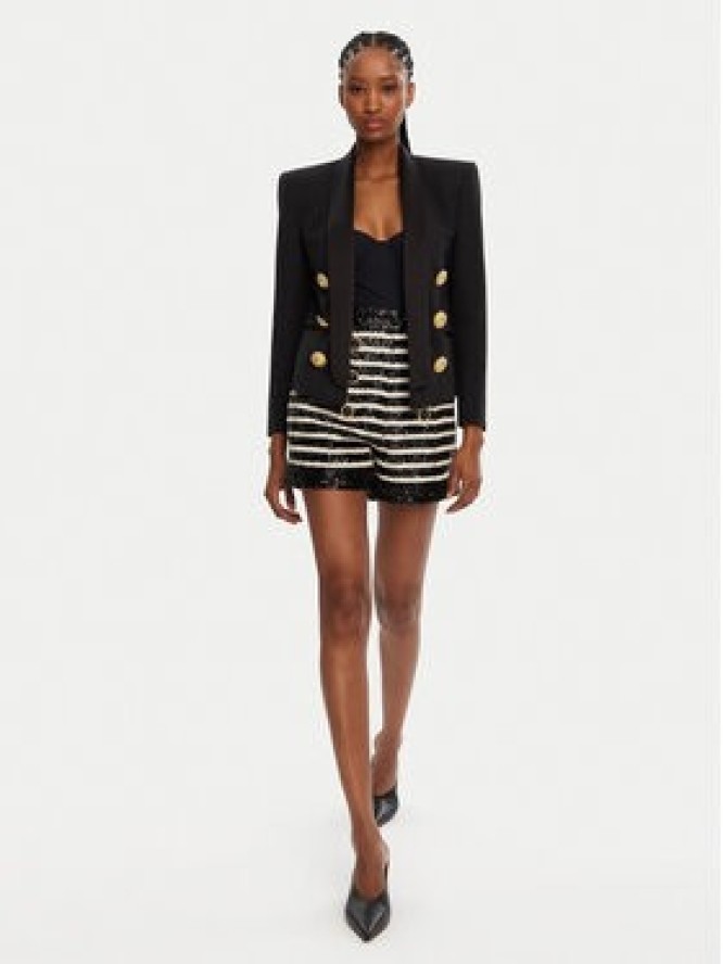 Balmain Marynarka DF1SI530ME54 Czarny Regular Fit