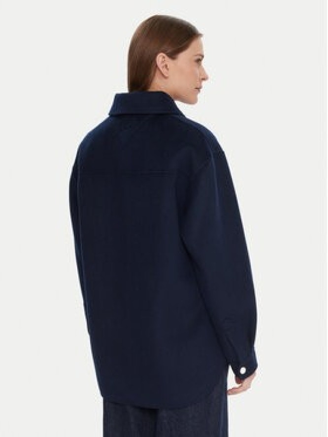 Tommy Hilfiger Płaszcz wełniany WW0WW46558 Granatowy Relaxed Fit