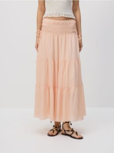 Spódnica z wiskozą - brzoskwiniowy