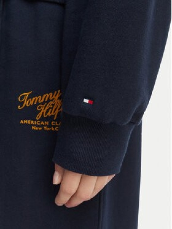 Tommy Hilfiger Bluza Terry WW0WW47845 Granatowy Relaxed Fit