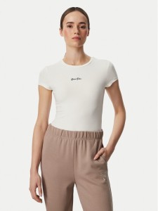 Guess T-Shirt V6YI01 K4258 Kremowy Slim Fit