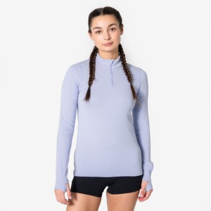 Koszulka do biegania z długim rękawem damska Kiprun Run Flow Warm 1/2 zip