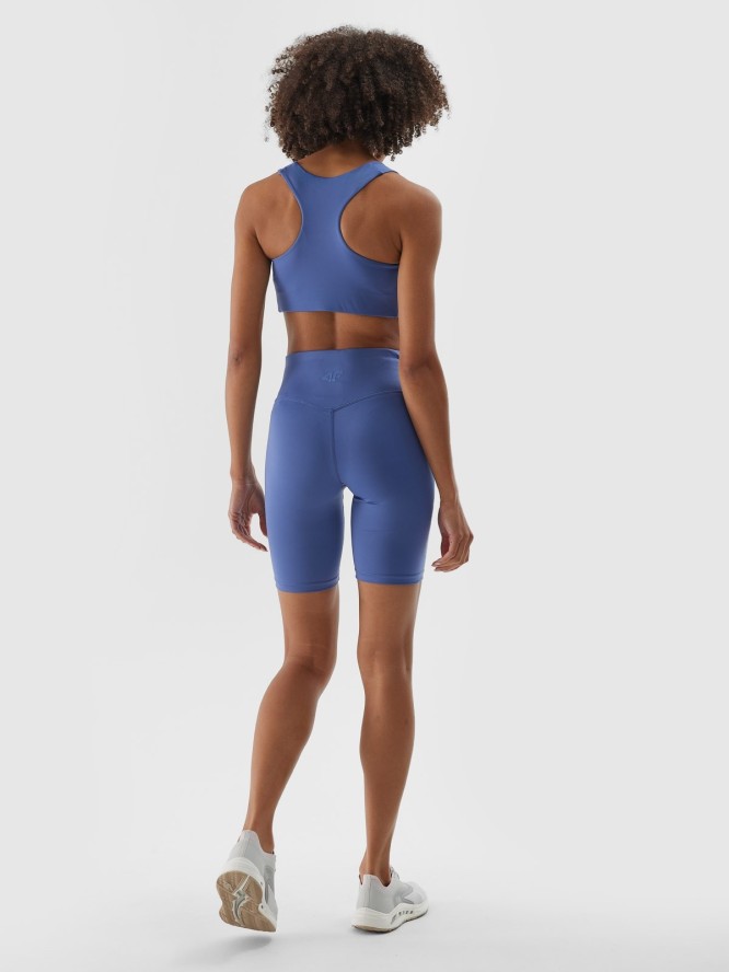 4F Legginsy krótkie treningowe damskie - granatowe XS
