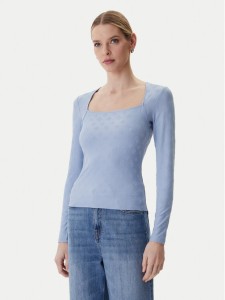 Guess Bluzka W6RP45 KA660 Niebieski Regular Fit