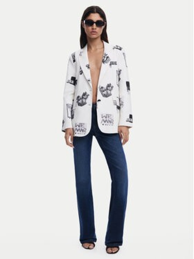 Desigual Marynarka 25SWEW15 Biały Regular Fit