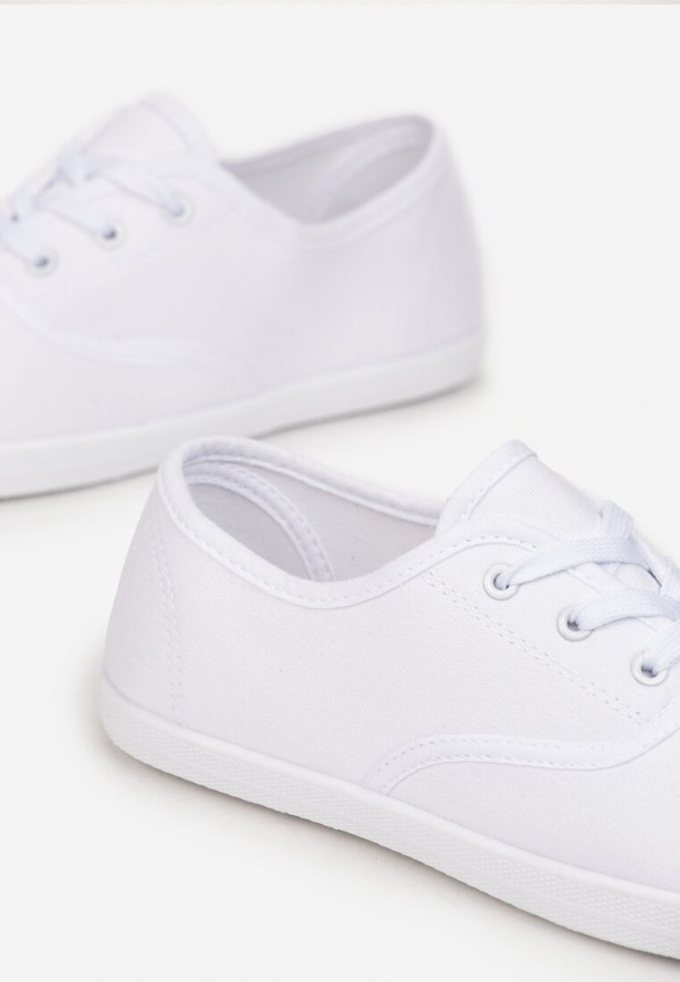 Białe Sznurowane Tenisówki Przed Kostkę Jennessa