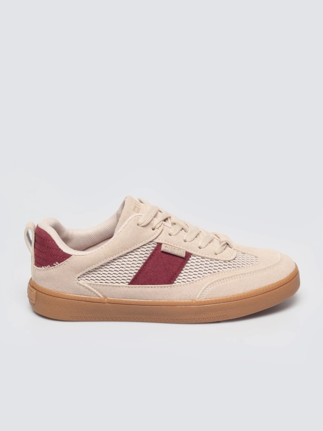 sneakersy damskie z czerwonymi wstawkami jasnoróżowe tt274760 600