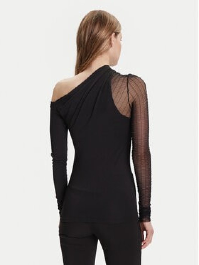 Simona Corsellini Bluzka A25CPMG00201 Czarny Slim Fit