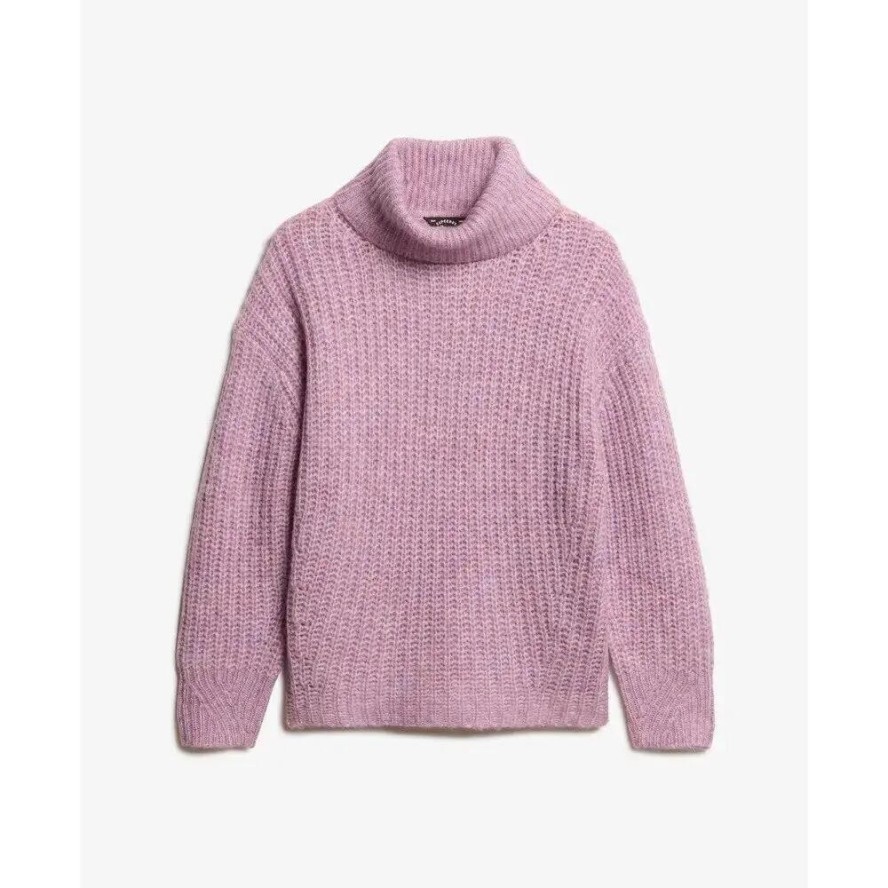 Sweter z dzianiny prążkowanej z szerokim dekoltem dla kobiet Superdry