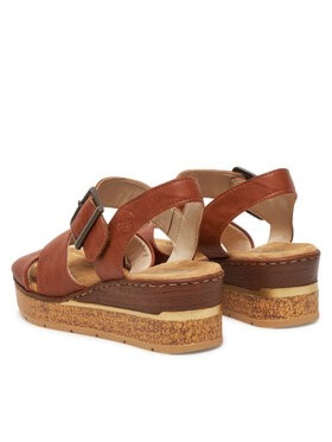 Rieker Sandały 63795-22 Brązowy