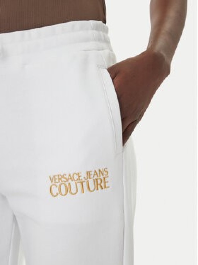Versace Jeans Spodnie dresowe 80HAAT01 Biały Regular Fit