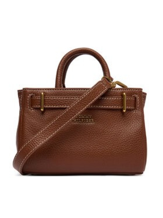 Tommy Hilfiger Torebka American Icon Micro Tote Leather AW0AW18167 Brązowy