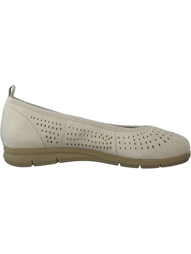 Tamaris Skórzane baleriny w kolorze beżowym rozmiar: 41