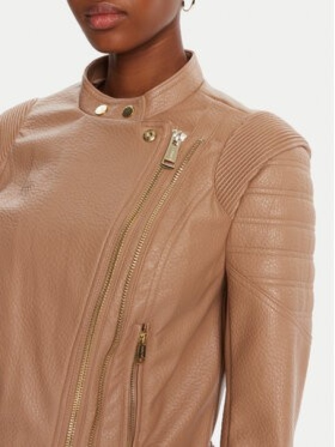 Guess Kurtka z imitacji skóry W5YL1 9WHDS0 Beżowy Regular Fit