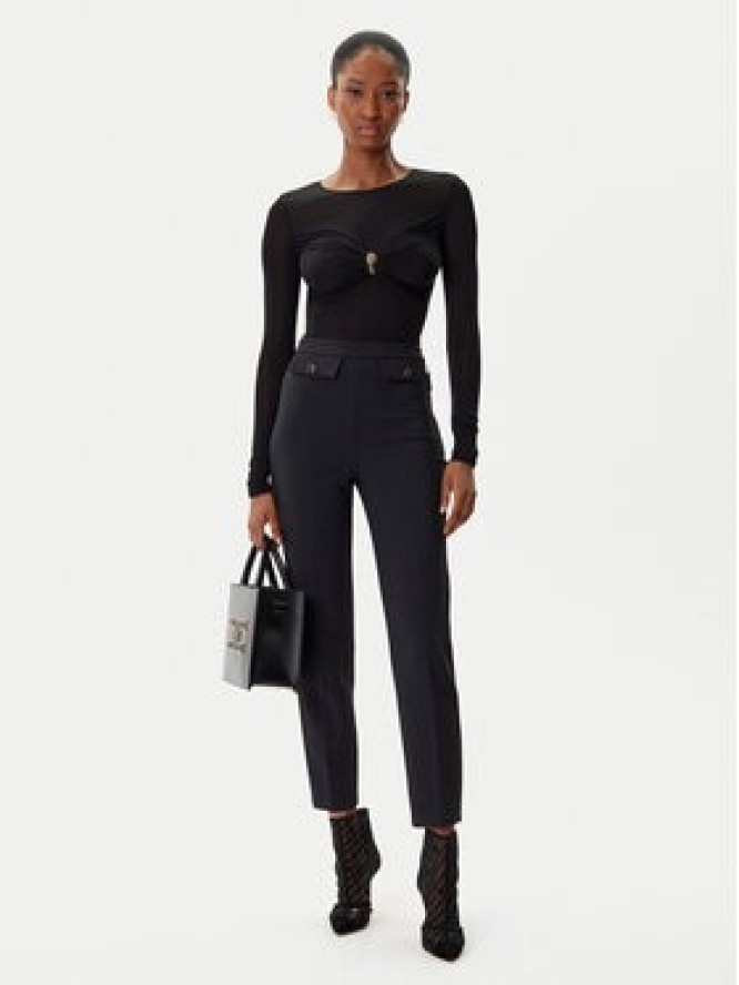 Elisabetta Franchi Spodnie materiałowe PA-120-56E2-V340 Czarny Regular Fit
